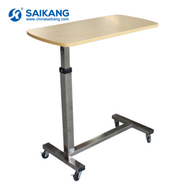 SKH041-1 Hospital Height Adjustable Overbed Table With Wheels